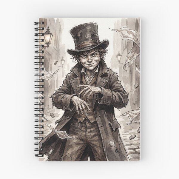 Item preview, The Dodger from Oliver Twist Characters from Dickens series illustration watercolor art designed and sold by Vintage Designs +.