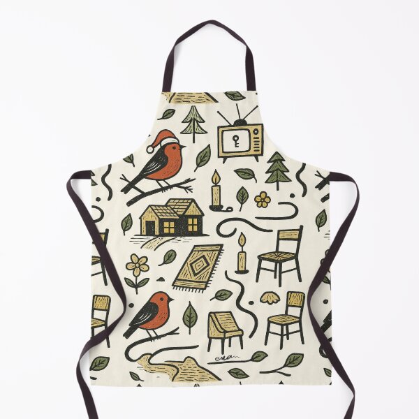 Artikelvorschau, Surreal Hand-Drawn Pattern – Chairs, Rugs, TV & Birds entworfen und verkauft von EvaArtHome.