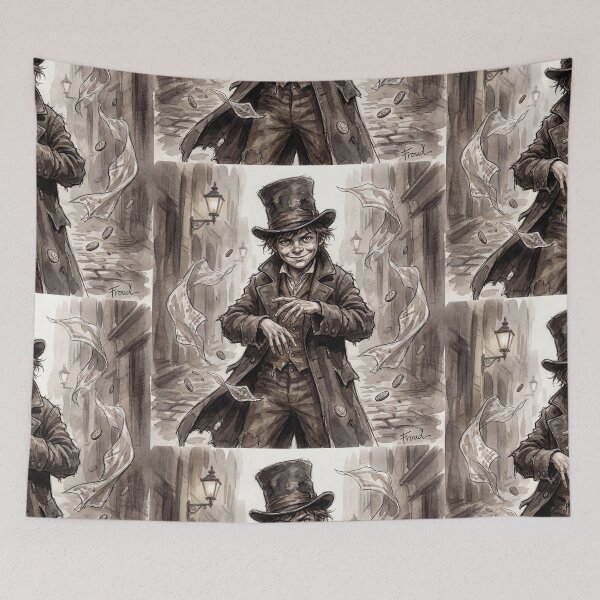 Item preview, The Dodger from Oliver Twist Characters from Dickens series illustration watercolor art designed and sold by Vintage Designs +.