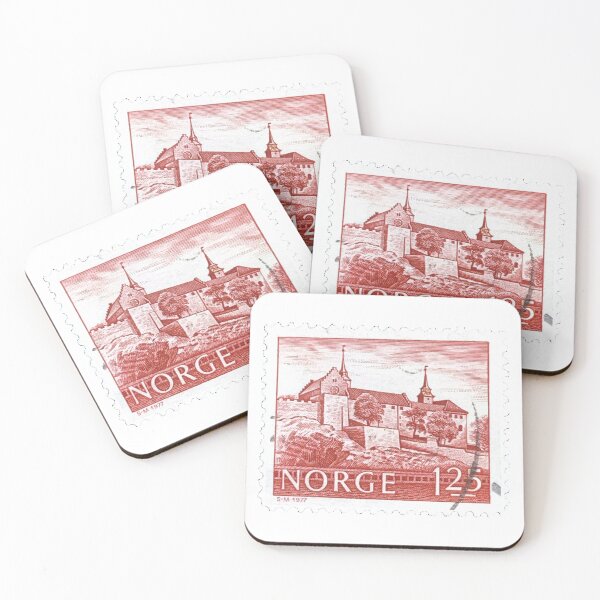 Item preview, Norge Norway Landscape Red Vintage Postage Stamp designed and sold by red-amber65.