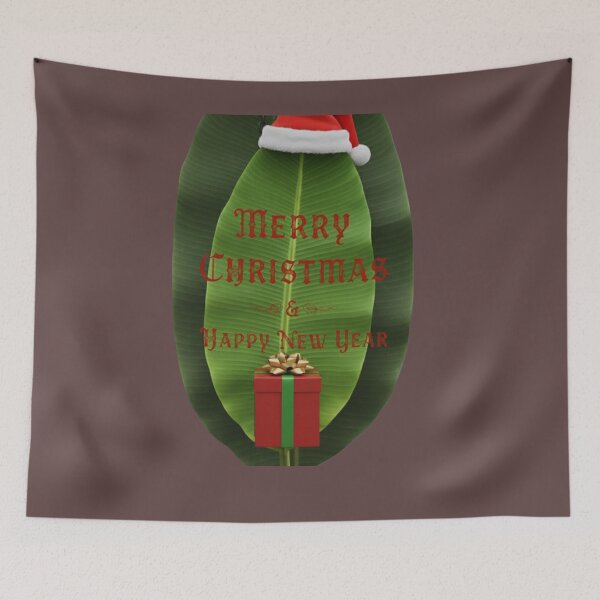 Item preview, Tropical Merry Christmas and Happy New Year Leaf Design designed and sold by DroolWorthyUS.