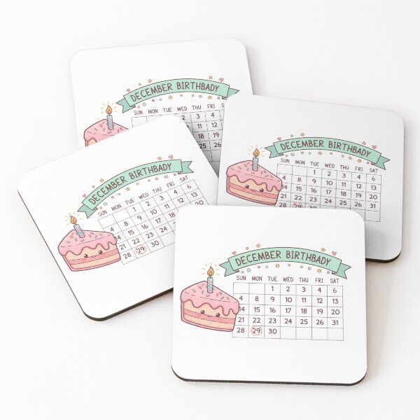 Item preview, December 29th Birthday Cake Calendar Slice designed and sold by EchoPrint Co..