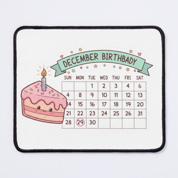 Item preview, December 29th Birthday Cake Calendar Slice designed and sold by EchoPrint Co..
