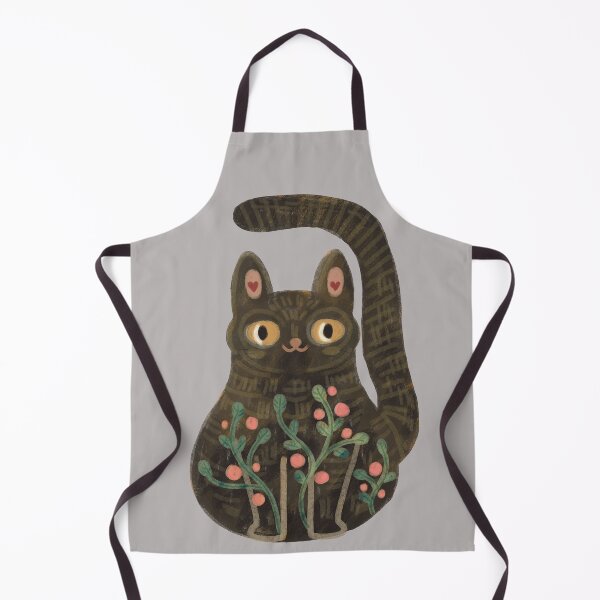 Item preview, Kawaii black cat with flowers, folkloric animals designed and sold by Dormitria.