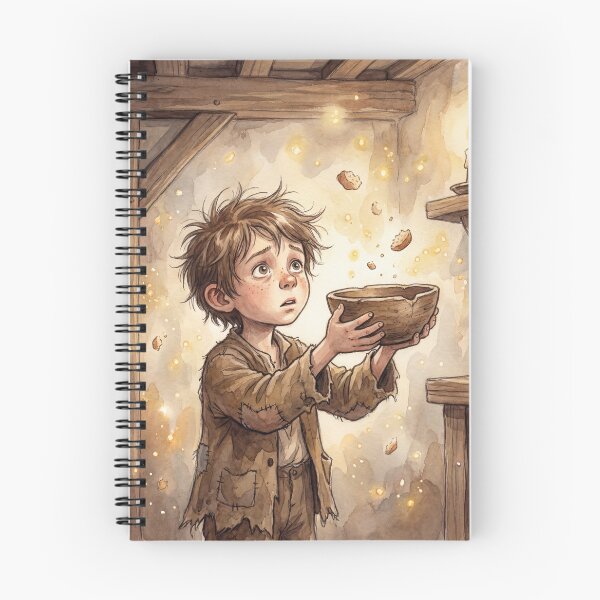Item preview, Oliver the Hopeful Orphan from Oliver Twist Characters from Dickens series illustration watercolor art designed and sold by Vintage Designs +.