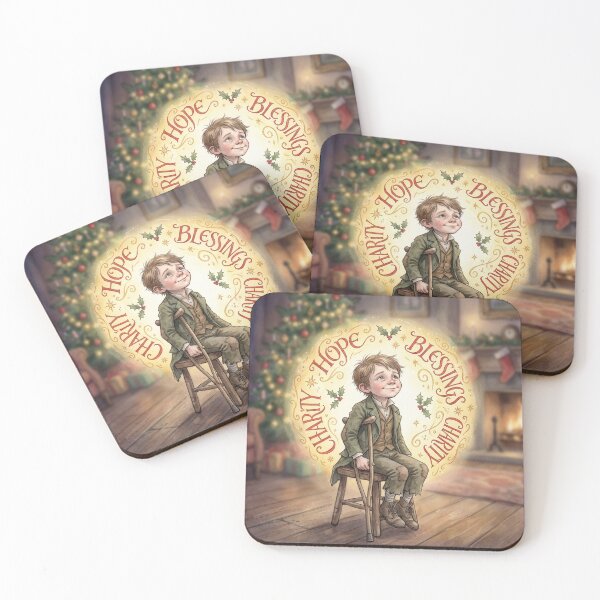 Item preview, Tiny Tim Hopeful Characters from Dickens series illustration watercolor art designed and sold by Vintage Designs +.