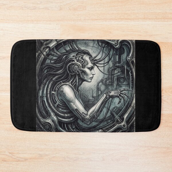 Item preview, Scifi Biomechanical portrait of a beautiful woman pinup art designed and sold by Vintage Designs +.