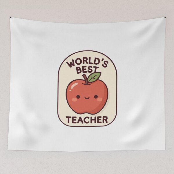Item preview, World’s Best Teacher Cute Apple Badge – Teacher Appreciation Shirt designed and sold by EcoArtTees.