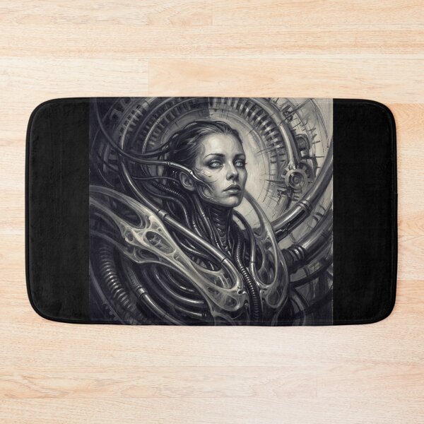 Item preview, Scifi Biomechanical portrait of a beautiful woman pinup art designed and sold by Vintage Designs +.