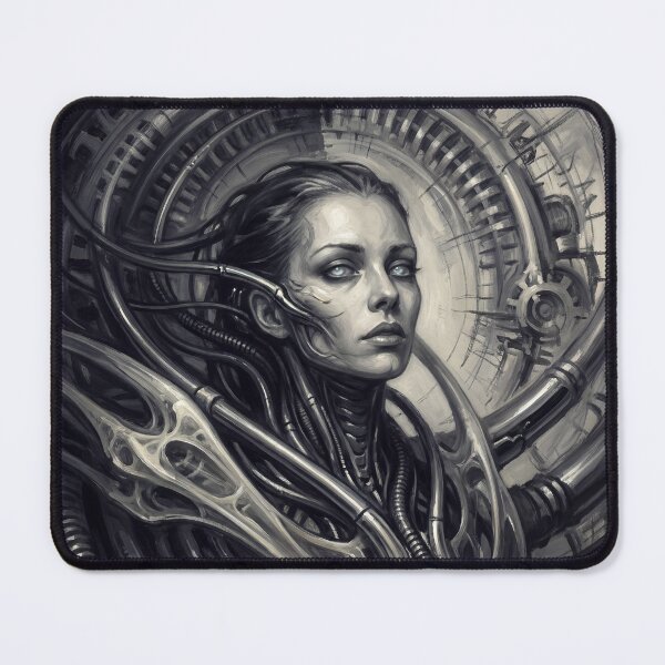 Item preview, Scifi Biomechanical portrait of a beautiful woman pinup art designed and sold by Vintage Designs +.