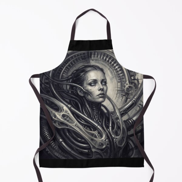 Item preview, Scifi Biomechanical portrait of a beautiful woman pinup art designed and sold by Vintage Designs +.