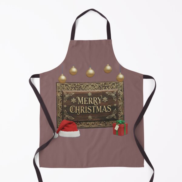 Item preview, Elegant Wooden Merry Christmas Sign with Ornaments Illustration designed and sold by DroolWorthyUS.