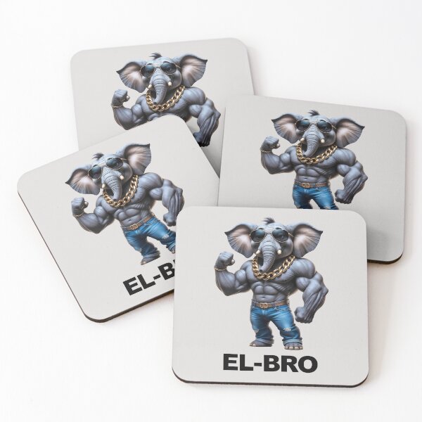 Item preview, EL-BRO Cool Muscular Elephant designed and sold by QuirkySpark.
