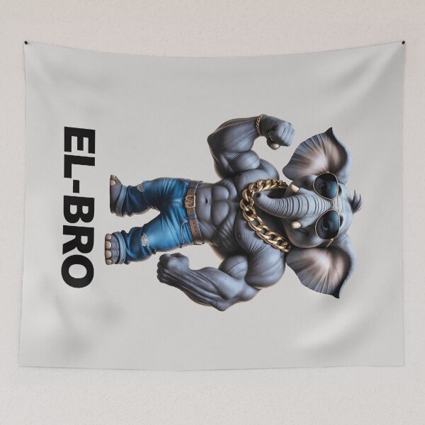 Item preview, EL-BRO Cool Muscular Elephant designed and sold by QuirkySpark.