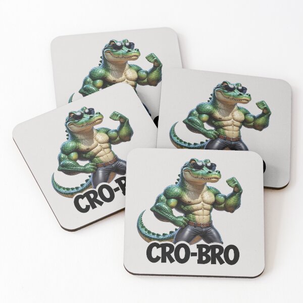 Item preview, CRO-BRO Cool Muscular Crocodile designed and sold by QuirkySpark.