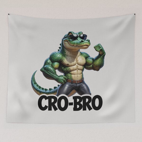 Item preview, CRO-BRO Cool Muscular Crocodile designed and sold by QuirkySpark.