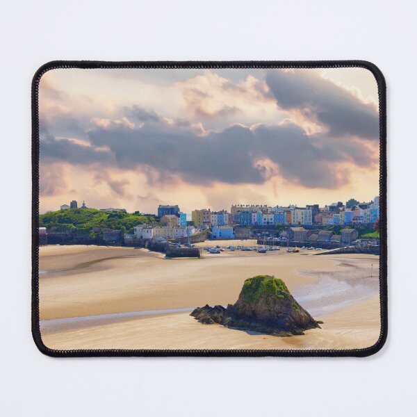 Item preview, Evening summer sky over Tenby North Beach with its colourful houses in Wales UK designed and sold by John Gilham - Landscape Photography.