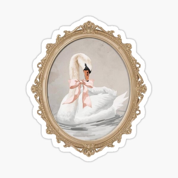 Vintage Ornate Swan Sticker