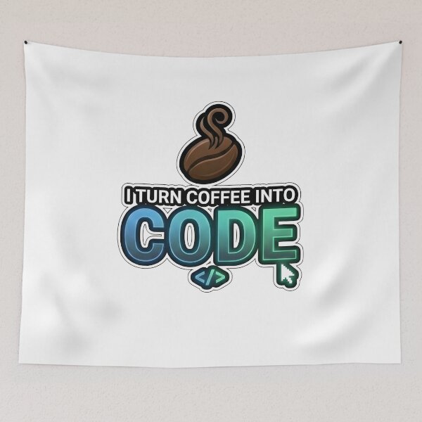 Item preview, I Turn Coffee Into Code – Funny Programmer Coffee Joke Sticker designed and sold by SoulenCify.
