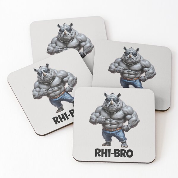 Item preview, RHI-BRO Cool Muscular Rhino designed and sold by QuirkySpark.