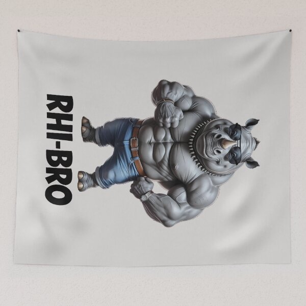 Item preview, RHI-BRO Cool Muscular Rhino designed and sold by QuirkySpark.