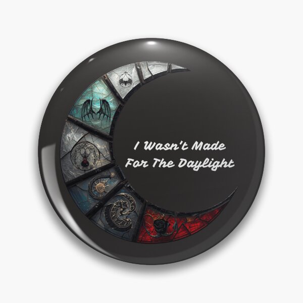 Item preview, Gothic Crescent Moon Stained Glass “I Wasn’t Made For The Daylight” Dark Art Print designed and sold by TitanRN.
