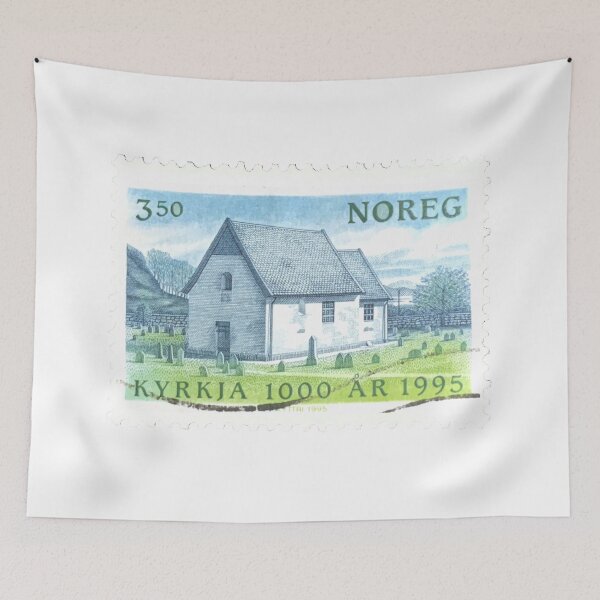 Item preview, Norge Norway Kyrkja House Vintage Postage Stamp designed and sold by red-amber65.