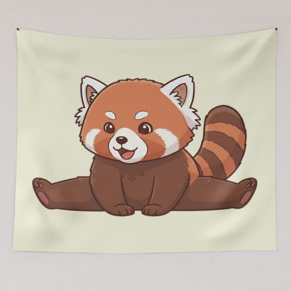 Item preview, Happy Red Panda Doing the Splits - Cute and Flexible Kawaii Art designed and sold by Wild-way Art.