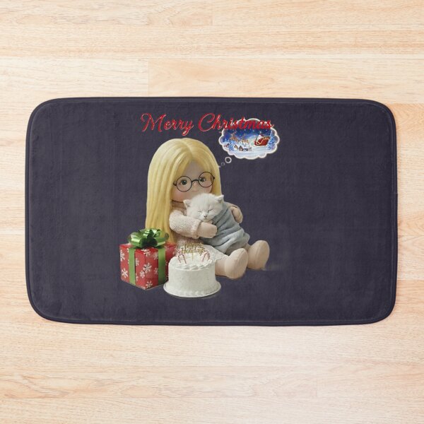 Item preview, Cute Christmas Doll with Kitten, Gifts, and Holiday Cake Illustration designed and sold by DroolWorthyUS.