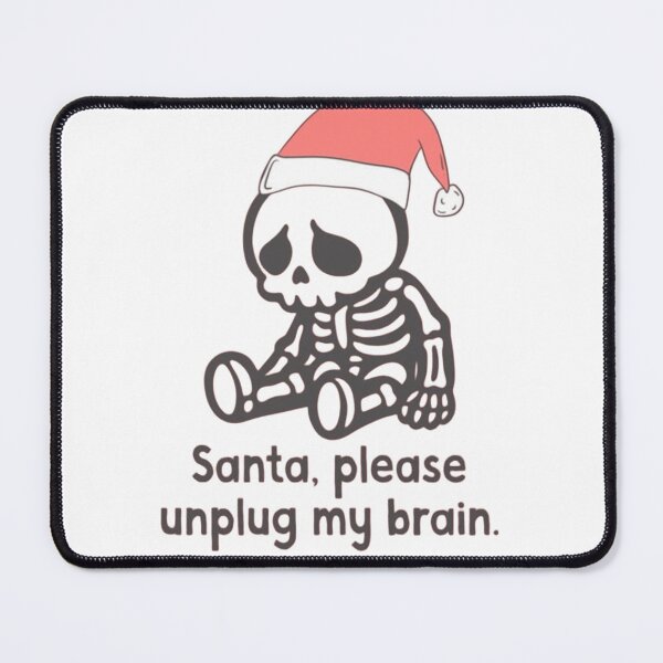 Item preview, Santa, Please Unplug My Brain - Funny Christmas Skeleton Pastel Goth Art designed and sold by JossDesign15.