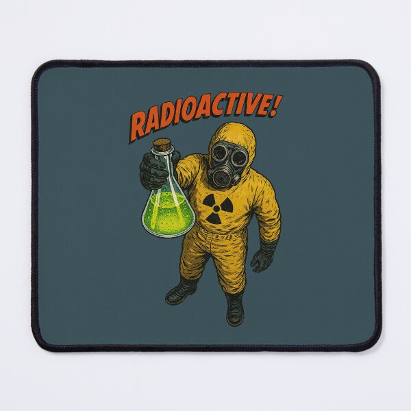 Item preview, Retro Radioactive Hazmat Worker – Vintage Toxic Flask Illustration designed and sold by The Devil's Bargain.