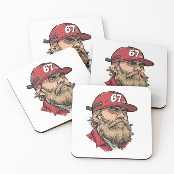 Item preview, "The Legend" Cool Bearded Man with Red 67 Hat designed and sold by The Mix Tape.