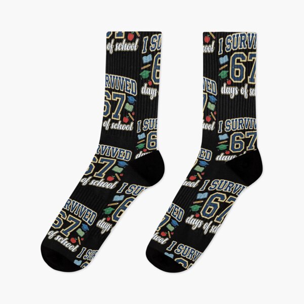 Item preview, i survived 67 days of school teacher student designed and sold by ChestOutLoud.