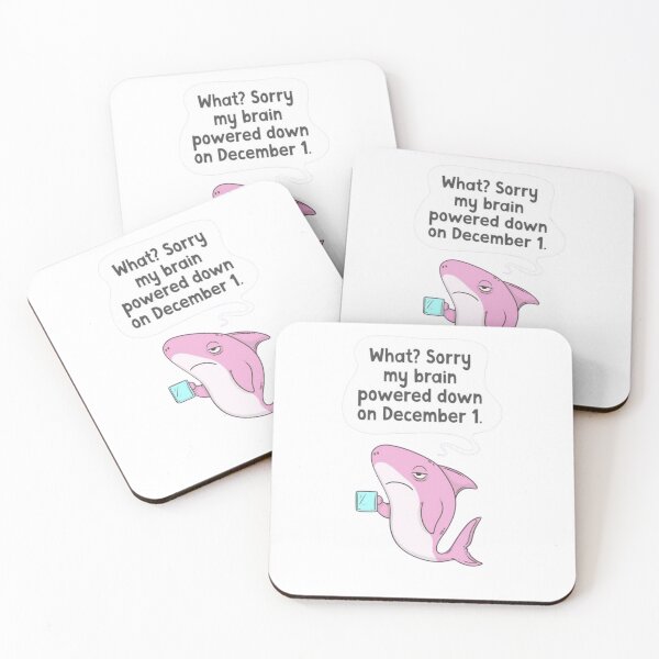 Item preview, Sorry My Brain Powered Down on December 1 - Funny Pink Shark Christmas Burnout Art designed and sold by JossDesign15.