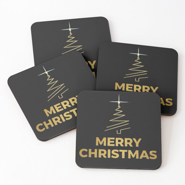 Item preview, Minimalist Gold Merry Christmas Tree Line Art designed and sold by DroolWorthyUS.