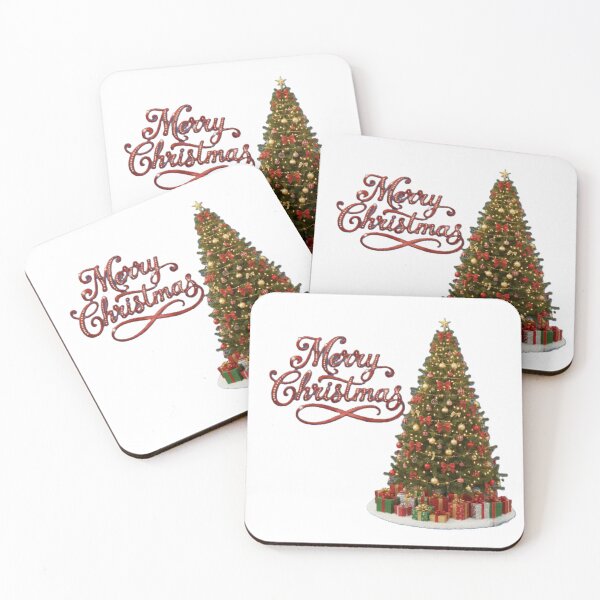 Item preview, Elegant Christmas Tree with Gifts and Merry Christmas Lettering designed and sold by DroolWorthyUS.