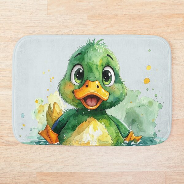 Item preview, Patito verde chapoteando en estilo acuarela designed and sold by LiskoDesign.