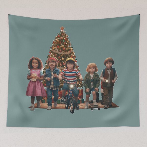 Item preview, Kids Celebrating Christmas by Decorated Tree Illustration designed and sold by DroolWorthyUS.