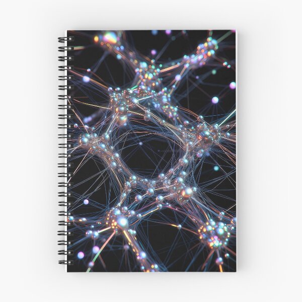 Item preview, Scifi Theme Grayish Texture of Asymmetrical Glowing Biological Neuron Synapses (image size 7840x11680) designed and sold by Digital-Davinci.