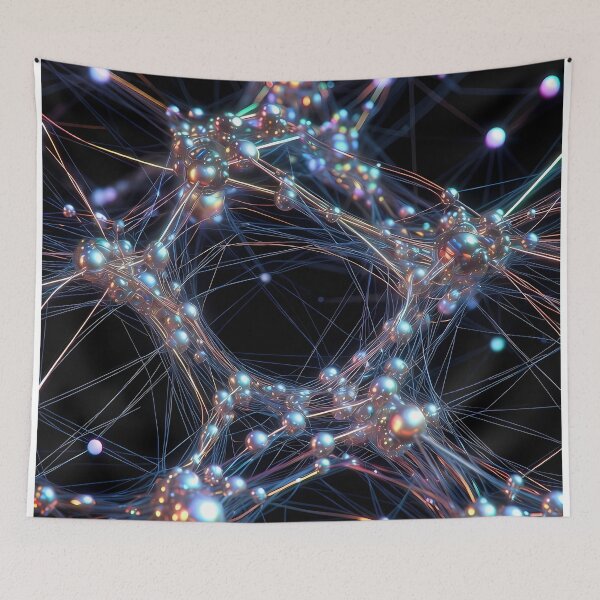 Item preview, Scifi Theme Grayish Texture of Asymmetrical Glowing Biological Neuron Synapses (image size 7840x11680) designed and sold by Digital-Davinci.