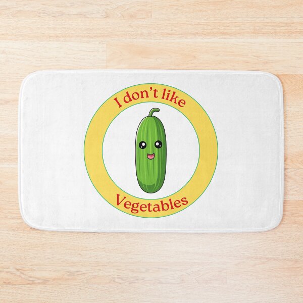 Aperçu de l'œuvre Je n'aime pas les légumes - Concombre - Dessin animé drôle de concombre créée et vendue par Love3Happy.