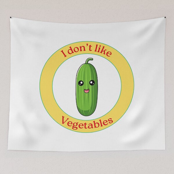 Item preview, I Don’t Like Vegetables - Cucumber - Funny Cartoon Cucumber designed and sold by Love3Happy.