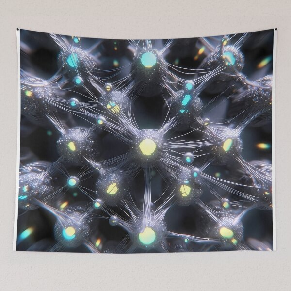 Item preview, Scifi Theme Grayish Texture of Asymmetrical Glowing Biological Neuron Synapses (image size 7840x11680) designed and sold by Digital-Davinci.