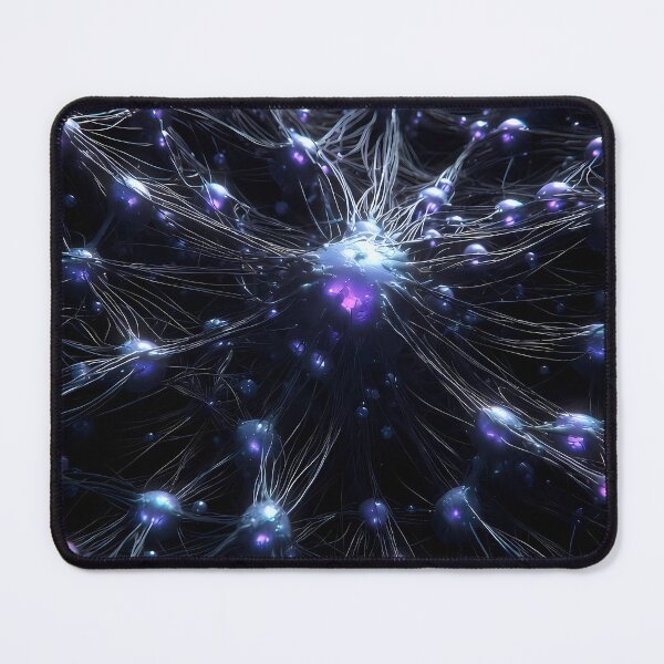 Item preview, Scifi Theme Grayish Texture of Asymmetrical Glowing Biological Neuron Synapses (image size 7840x11680) designed and sold by Digital-Davinci.