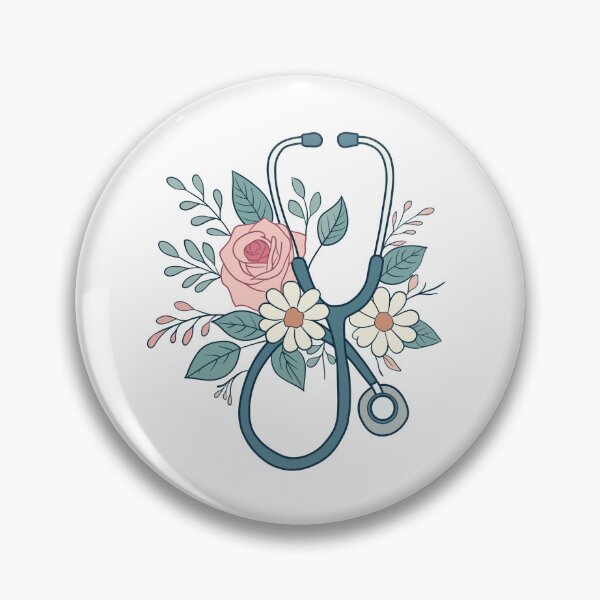 Item preview, Green stethoscope with flowers  designed and sold by mikasa.art.