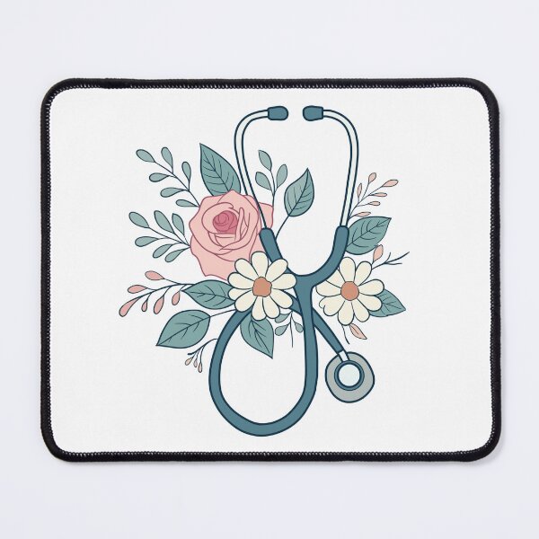 Item preview, Green stethoscope with flowers designed and sold by mikasa.art.