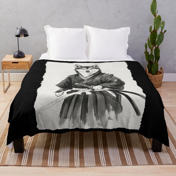 Item preview, Samurai Dog Ink Art – Shiba Inu Warrior in Japanese Sumi-e Style designed and sold by YYoYY.