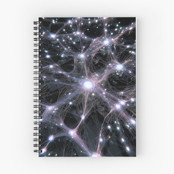 Item preview, Scifi Theme Grayish Texture of Asymmetrical Glowing Biological Neuron Synapses (image size 7840x11680) designed and sold by Digital-Davinci.