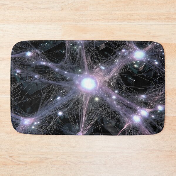 Item preview, Scifi Theme Grayish Texture of Asymmetrical Glowing Biological Neuron Synapses (image size 7840x11680) designed and sold by Digital-Davinci.