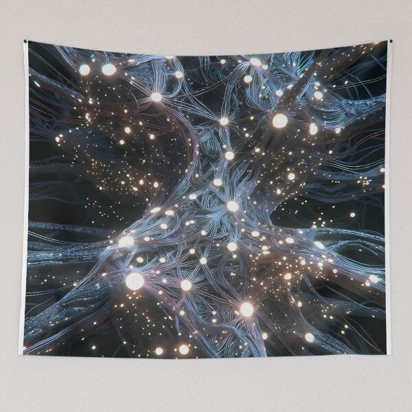 Item preview, Scifi Theme Grayish Texture of Asymmetrical Glowing Biological Neuron Synapses (image size 7840x11680) designed and sold by Digital-Davinci.